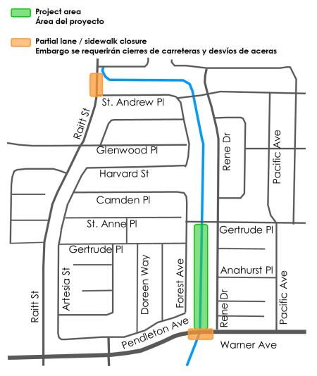 Santa Ana Gardens Channel Maintenance Map