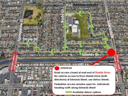 Map of SHIELDS DR ACCESS CLOSED