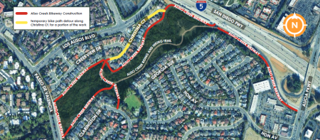 Map of Aliso Creek Trail Slope Stabilization