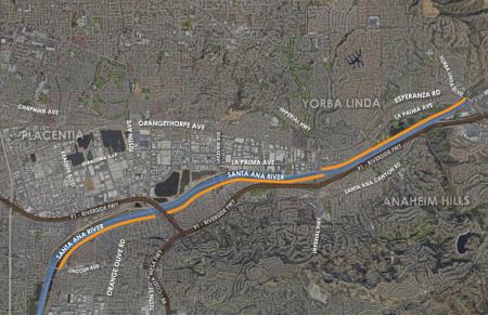 Santa Ana River Trail Remedial Repair Map